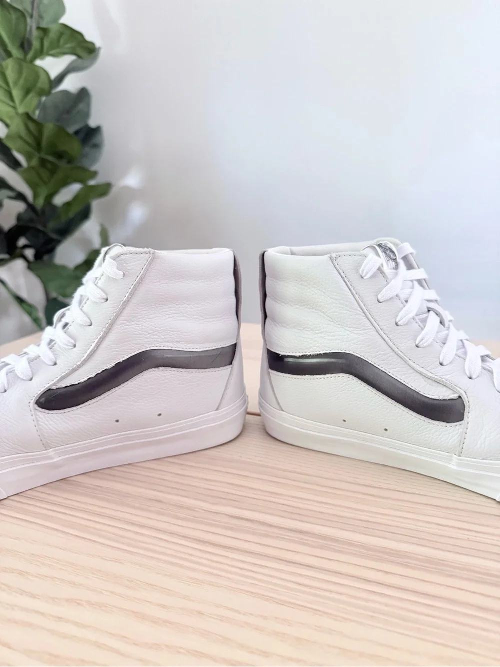 Vans Sk8-Hi XL Big Mood White Leather Holographic High Top Sneakers Mens 11 - Picture 7 of 10